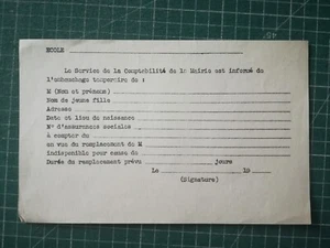 yy090 formulaire vierge de remplacement instituteur - Picture 1 of 1