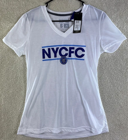 New York City FC MLS New T shirt Adidas Size Small White Womens T-shirt Soccer Cover