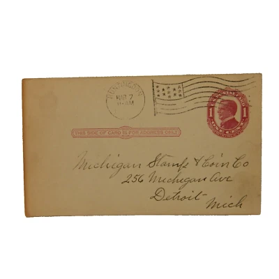 UX24 WILLIAM McKINLEY POSTAL CARD POSTMARKED - Image 1 of 2