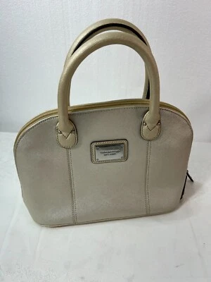 TIGNANELLO Pequeño Cuero Cúpula Bolso de Mano Bolso de Hombro Metálico COMO Nuevo Foto 1 de 4