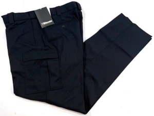 MENS 35x36 BLAUER POLY WOOL CARGO PKT ACTIVE DUTY PANTS 8561-1 DARK NAVY UNHEM - Picture 1 of 2
