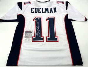 JULIAN EDELMAN NEW ENGLAND PATRIOTS SIGNED WHITE CUSTOM JERSEY JSA WITNESS COA - Picture 1 of 3