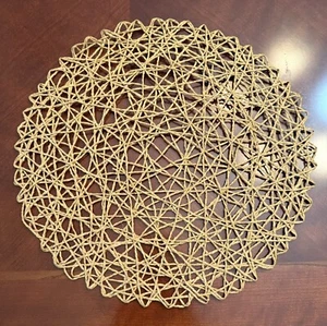 6er Set Runde Gewebte Tisch Tischsets Ladegerät Hochzeit Party Deko Boho - Bild 1 von 4