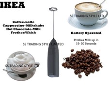 IKEA Black Coffee Latte Hot Chocolate Milk Frother Whisk Frothy Blend Whisker