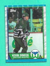 (1) KEVIN DINEEN 1989-90 TOPPS # M WHALERS BOX BOTTOM  CARD (W6988)  