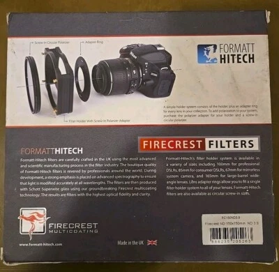 Hitech 150x150mm ND 3.9 Glass Filter FIRECREST   - Image 1 of 3