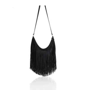 New Womens Celeb Designer Official Fringe Faux Leather Tassel Messenger Bag - Picture 1 of 8