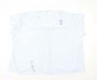 Vanity Fair Womens Blue Striped Cotton Basic T-Shirt Size 22 V-Neck - Lace Trim