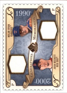 2009 SP Legendary Cuts Generation Dual Memorabilia Card #GMTX Nolan Ryan/Beckett