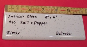 1 Stk.  Salz & Pfeffer Keramik Bullnose Fliese 2” x 6” American Olean, NEUWARE - Bild 1 von 21