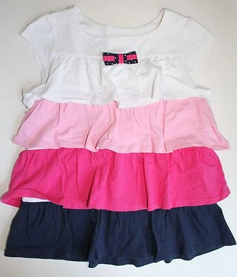Crazy 8 Preppy in Pink Tiered Ruffle Shirt w bow Size M 7-8 EUC - Image 1 of 3