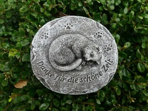 Grabschmuck (Platte) Katze "Danke für die schöne Zeit"  Frostfest  Tiergrab - Bild 1 von 4