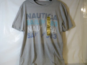Nautica Men's Crewneck Graphic Ribbed Collar Cotton T-Shirt (#K2) - Picture 1 of 2