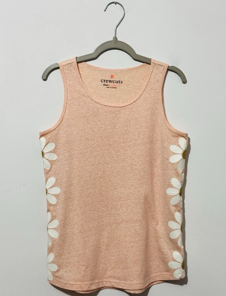 Crewcuts девочек Майка L 10-11 хлопок смесь персиковый ворота цветы легкий - Изображение 1 из 4