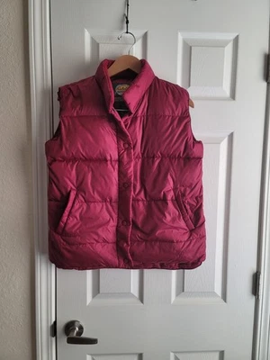 Chaleco acolchado Cabelas Premium Northern Goose Down Magenta Rosa Botón Pequeño Foto 1 de 4