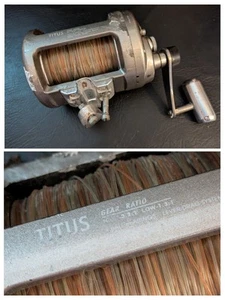 Mulinello Trolling Okuma Titus TS 50W II 2 Velocità Offshore Leva Drag Funzionante - Foto 1 di 11