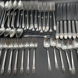 1847 Rogers Bros "First Love" Silberbesteck Besteck Set Service für 8 (48 Teile) - Bild 1 von 10