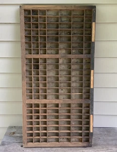 Antique Vintage Primitive Wooden Printers Drawer Letterpress Shadow Box Tray - Picture 1 of 21
