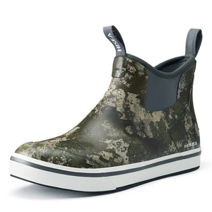 HISEA Men Waterproof Rain Boots Non-Slip Fishing Ankle Deck Boots XRC Camo-US 10 - Picture 1 of 9