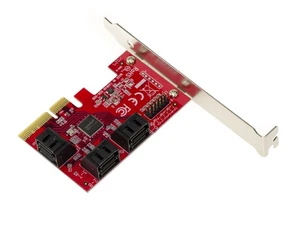 Carte PCIe 3.0 4X SATA 3.0 6 Ports. Support Port Multiplier 30 HDD SSD. UEFI - Picture 1 of 3