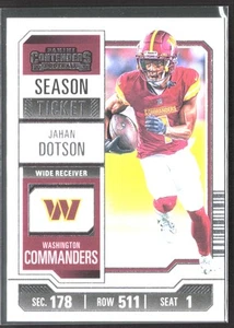 2023 Panini Contenders Jahan Dotson #99 Season Ticket Retail Commanders - Picture 1 of 2