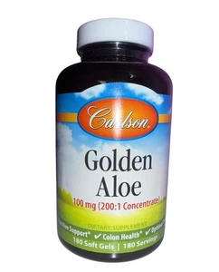 Carlson Labs Golden Aloe Vera Gel 100mg Softgels Digestive Colon Health 180ct - Picture 1 of 4