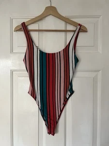 Bershka Colourful Stripy Bodysuit - Sleeveless - Size Small - Picture 1 of 4