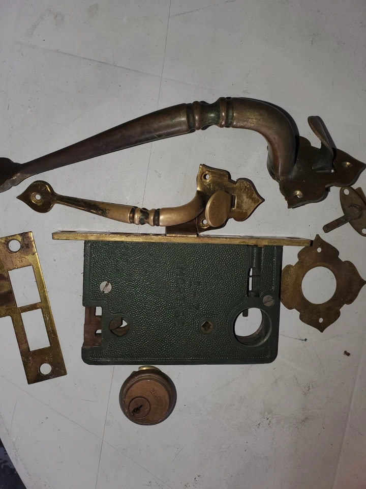 Juego de cerraduras Mortice años 1900  Foto 1 de 3