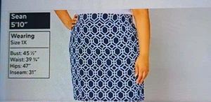 Belle by Kim Gravel Petite Preppy French Terry Skort Size 1x 1xt Bamboo Bliss - Picture 1 of 2