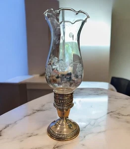 One International Sterling Candlesticks Hurricane Lamp Sterling Insert Weighted - Picture 1 of 11