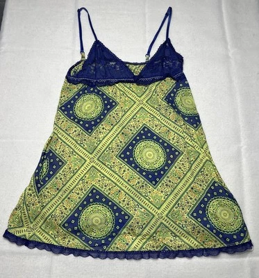 Free People Intimately Lace Cami Slip Multicolor Sz Small Paisley Hippie Boho - Image 1 of 4