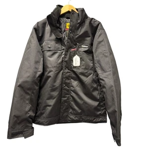 CAT Caterpillar Jacket Mens Large Black Insulated Work Twill Water Resistant NEW - Picture 1 of 14