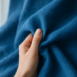Absolute Zero Blue Linen Fabric by the Yard – Material for Apparel & Home Décor - Picture 1 of 10
