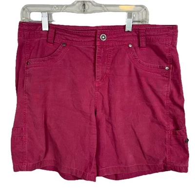 Kuhl Free Range 徒步短裤女式 12 红色棉混纺户外 7 英寸内缝 — 第 1/4 张图片