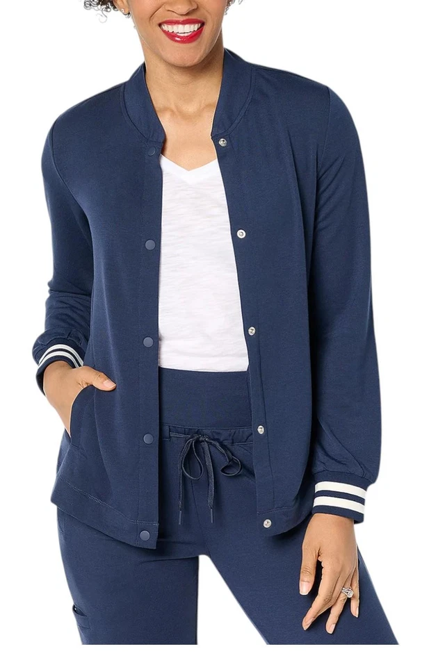 Cárdigan bomber cómodo ligero azul marino Cuddl Duds para mujer Foto 1 de 1