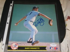 DAVE RIGHETTI SIGNED AUTOGRAPHED 8X10 PHOTO YANKEES JSA - Picture 1 of 4