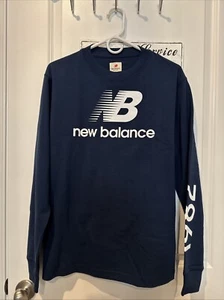 Men’s New Balance Heritage L/S Tee, Navy, Small, Made In USA - Picture 1 of 7