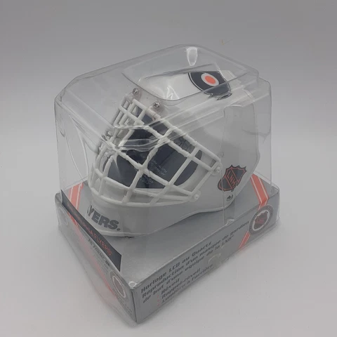 Philadelphia Flyers NHL Goalie Mask Bulova Alarm Clock Vintage 1990's Sportstime Cover