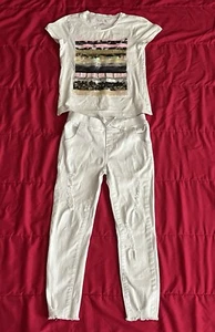 Kidpik Girl Sequin Design Top and Jeans Set Size -S 7/8 - Picture 1 of 5