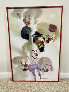 Vintage MCM Turner Wall Accessories Huge Robert Owen 7 Faces Of A Clown 37"x25" - Picture 1 of 8