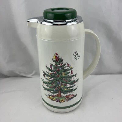 Spode Christmas Tree Thermal Carafe Pot Serves Hot Or Cold Liquids One Liter - Image 1 of 4