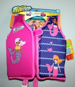 SWIM SAFE SWIM JACKET GIRLS MEDIUM\LARGE 33-55 LBS LEVEL B MERMAIDS PINK CHILD - Picture 1 of 5