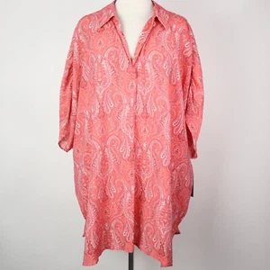 Blusa Top Kim Rogers Para Mujer 3X Curvy Paisley Popover Nuevo con Etiquetas - Imagen 1 de 6