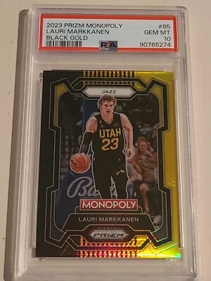2023 Prizm Monopoly Lauri Markkanen Black Gold SSP /5 Jazz PSA 10 GEM MINT!! - Image 1 of 2