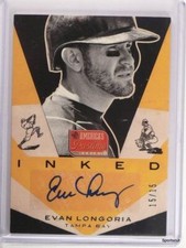 2013 Panini America's Pastime Inked Evan Longoria autograph auto #D15/15