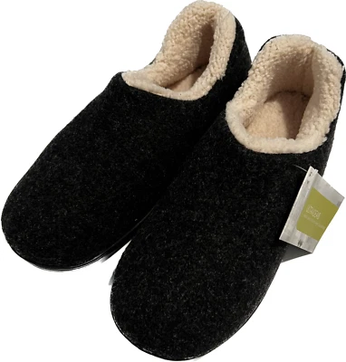 ULTRAIDEAS Women's Woolen Curved Collar Slippers, Black Size 8 - NEW - Image 1 of 4