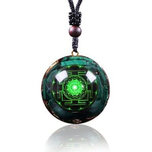 Day Day Up Orgonite Pendant Malachite Green Crystal Orgone Pendant Necklace