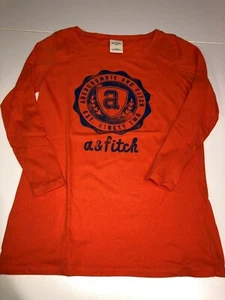 ABERCROMBIE & FITCH KINDER Baseball T Orange Tshirt 3/4 Arm Gr. XL - Bild 1 von 4