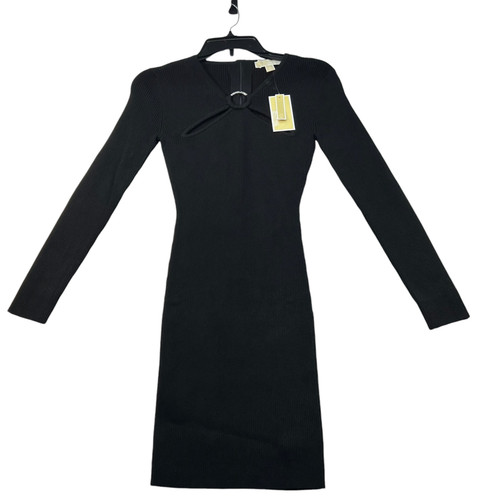 Michael Kors maglione abito donna taglia small nero ritagliato a costine mini nuovo