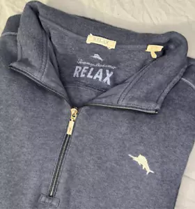 Tommy Bahama Sweater Men’s Size 3XL Relax 1/4 Zip Pullover Long Sleeve Blue - Picture 1 of 10